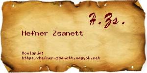 Hefner Zsanett névjegykártya